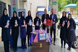 برپایی میز خدمت بمناسبت روز جهانی بهداشت دست در مرکز آموزشی درمانی ولایت 